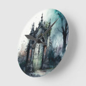 ゴシック墓地ゲートシリーズデザイン11 ラウンド壁時計 (傾斜)