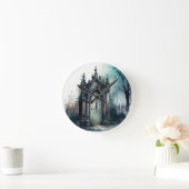 ゴシック墓地ゲートシリーズデザイン11 ラウンド壁時計 (ホーム)