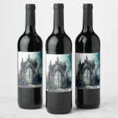 ゴシック墓地ゲートシリーズデザイン11 ワインラベル (ボトル)