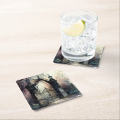 ゴシック墓地ゲートシリーズデザイン12 スクエアペーパーコースター (インサイチュ)