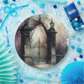 ゴシック墓地ゲートシリーズデザイン12 ペーパープレート (パーティー)