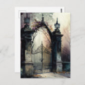 ゴシック墓地ゲートシリーズデザイン12 ポストカード (正面/裏面)
