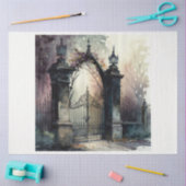 ゴシック墓地ゲートシリーズデザイン12 薄葉紙 (クラフト)