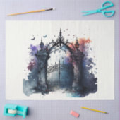 ゴシック墓地ゲートシリーズデザイン5 薄葉紙 (クラフト)