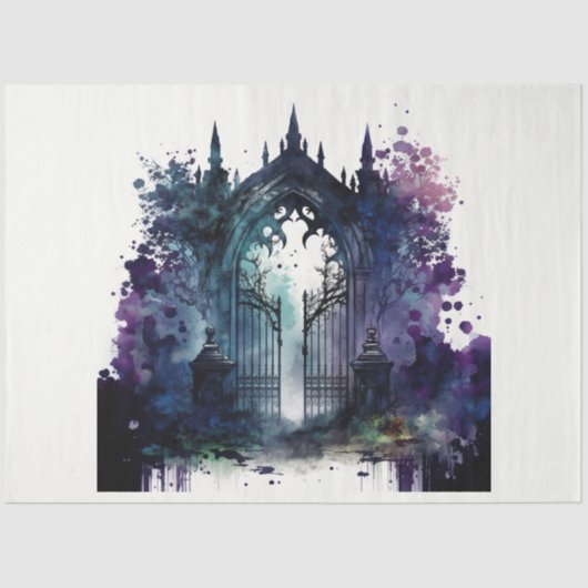 ゴシック墓地ゲートシリーズデザイン6 薄葉紙 (正面)