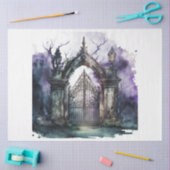 ゴシック墓地ゲートシリーズデザイン7 薄葉紙 (クラフト)