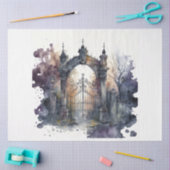 ゴシック墓地ゲートシリーズデザイン8 薄葉紙 (クラフト)