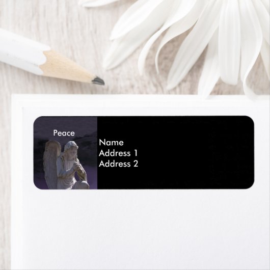 ゴシック墓地ストーンエンジェルピース差出人住所 ラベル (インサイチュ)