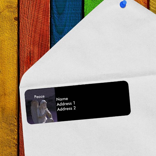 ゴシック墓地ストーンエンジェルピース差出人住所 ラベル