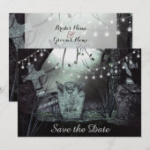 ゴシック墓地 Save the Date 結婚招待状 招待状 (正面/裏面)