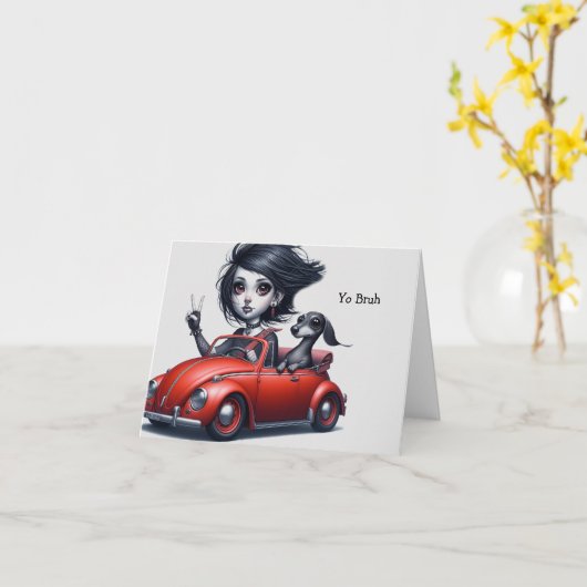 ゴシック変換型ダックスシャント カード (黄色い花)