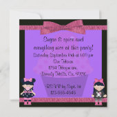 ゴシック女の子らしカップケーキ誕生日 招待状 (裏面)