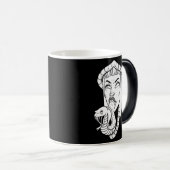 ゴシック女性白黒スネークタンイラストレーション モーフィングマグカップ (正面右)