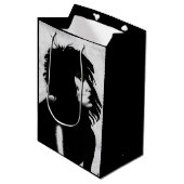 ゴシック女神ポートレートオリジナルアート白黒 ミディアムペーパーバッグ (正面アングル)