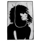 ゴシック女神ポートレートオリジナルアート白黒 ミディアムペーパーバッグ (裏面)