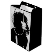 ゴシック女神ポートレートオリジナルアート白黒 ミディアムペーパーバッグ (裏面アングル)