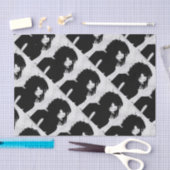 ゴシック女神ポートレートオリジナルアート白黒 薄葉紙 (クラフト)