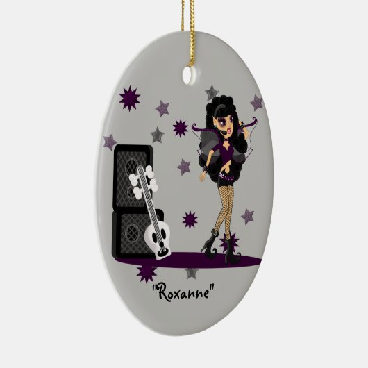 ゴシック妖精の国とスカルギター セラミックオーナメント (右)