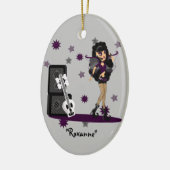 ゴシック妖精の国とスカルギター セラミックオーナメント (左)