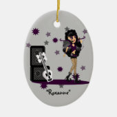 ゴシック妖精の国とスカルギター セラミックオーナメント (正面)