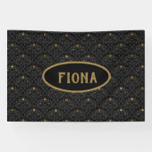 ゴシック子供部屋ブラックバラダマスクパーソナライズされた 横断幕 (横)