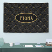 ゴシック子供部屋ブラックバラダマスクパーソナライズされた 横断幕 (トレードショー)