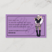 ゴシック字幕漫画ガールパープルタトゥーアーティスト 名刺 (裏面)