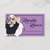 ゴシック字幕漫画ガールパープルタトゥーアーティスト 名刺 (正面)