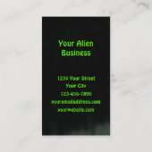 ゴシック宇宙エイリアンスカルネオングリーンブラックUFO 名刺 (裏面)