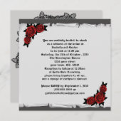 ゴシック宝石飾りバラレースカメオ招待状 招待状 (正面/裏面)