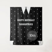 ゴシック小さな女の子ブラック誕生日背景 タペストリー (正面)