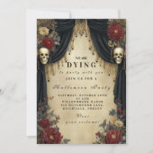 ゴシック幽霊のよく出るキャンドルライトハロウィーン 招待状 (正面)