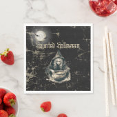 ゴシック幽霊のよく出るハウスウィッチハロウィーンの衣装パーティー スタンダードランチョンナプキン (インサイチュ)