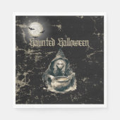 ゴシック幽霊のよく出るハウスウィッチハロウィーンの衣装パーティー スタンダードランチョンナプキン (正面)