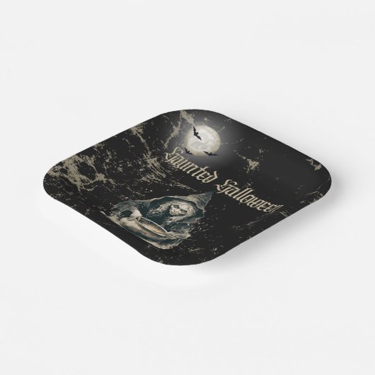 ゴシック幽霊のよく出るハウスウィッチハロウィーンの衣装パーティー ペーパープレート (傾斜あり)