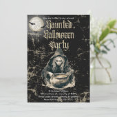 ゴシック幽霊のよく出るハウスウィッチハロウィーンの衣装パーティー 招待状 (スタンド正面)