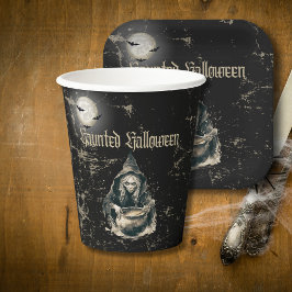 ゴシック幽霊のよく出るハウスウィッチハロウィーンの衣装パーティー 紙コップ