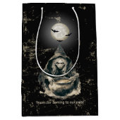 ゴシック幽霊のよく出るハロウィーンの魔女の衣装パーティー ミディアムペーパーバッグ (正面)