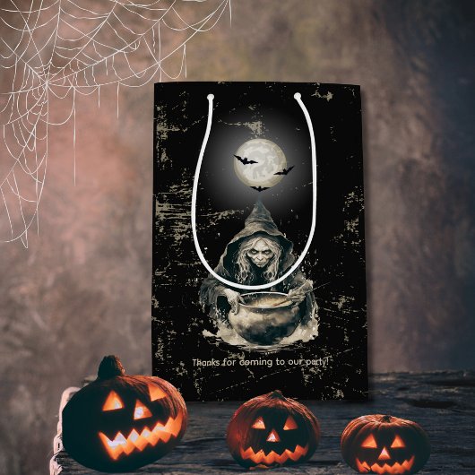 ゴシック幽霊のよく出るハロウィーンの魔女の衣装パーティー ミディアムペーパーバッグ