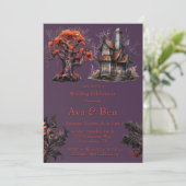 ゴシック幽霊のよく出るパープル結婚ハウス 招待状 (スタンド正面)