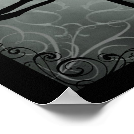 ゴシック幽霊のよく出る林 – 反転 ポスター (角)