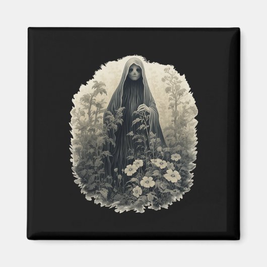 ゴシック幽霊インザフォレストヴィンテージフローラ幽霊ハ マグネット (正面)