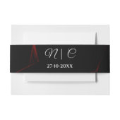 ゴシック幽霊レッドブラック – ダークムーディハロウィーン 招待状ベリーバンド (正面例)