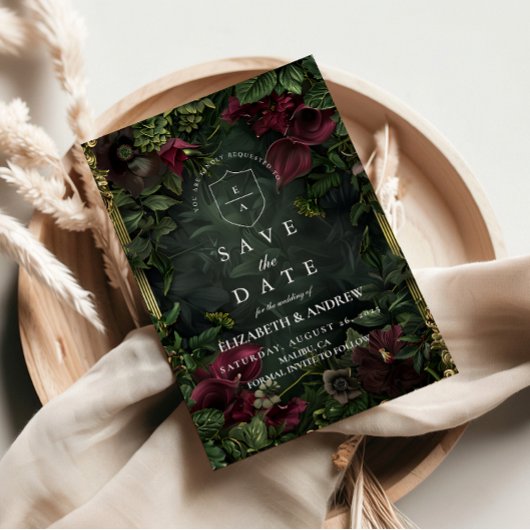 ゴシック庭園の結婚式ロマンス セーブザデート