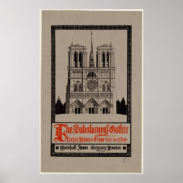 ゴシック建築の大聖堂の実体 ポスター