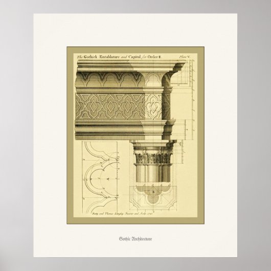 ゴシック建築～ヴィンテージファインアートプリント ポスター (正面)