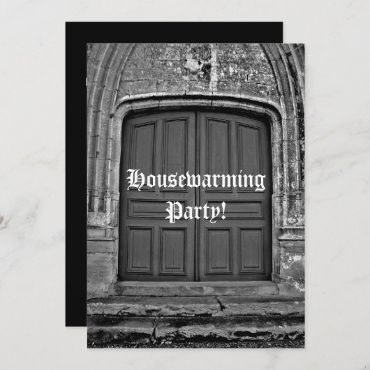 ゴシック引っ越し祝いパーティーパーティー 招待状 (正面/裏面)