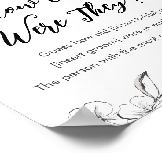 ゴシック彼らの年齢ブライダルシャワーゲーム ポスター (角)