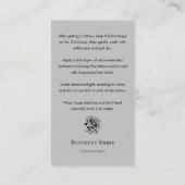 ゴシック怖いスカルタトゥーアフターケアの指示 名刺 (裏面)