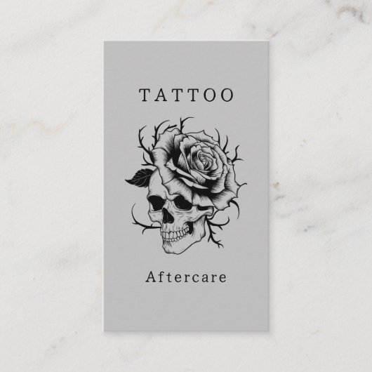 ゴシック怖いスカルタトゥーアフターケアの指示 名刺 (正面)